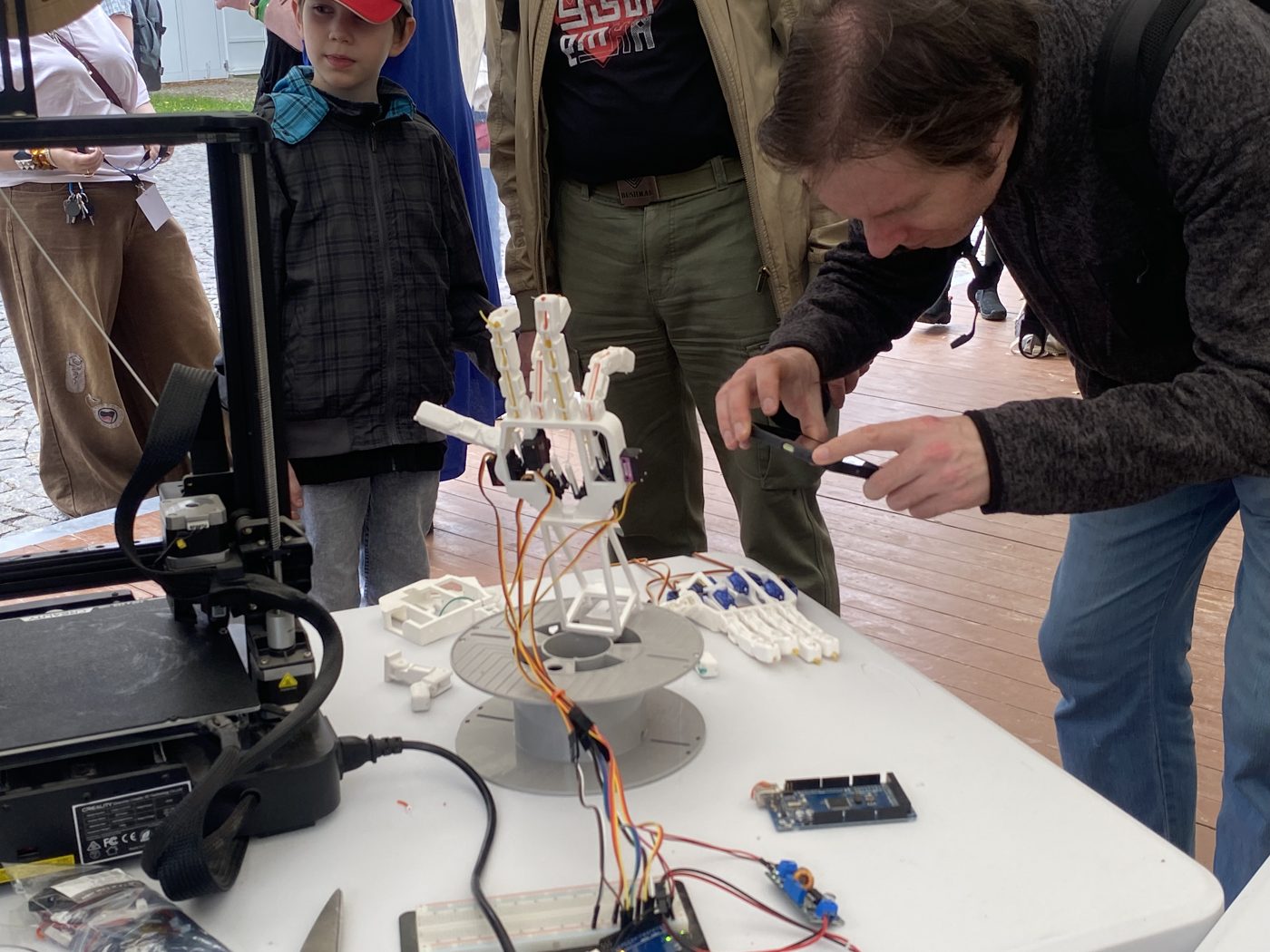 Robotic hand at public showcase